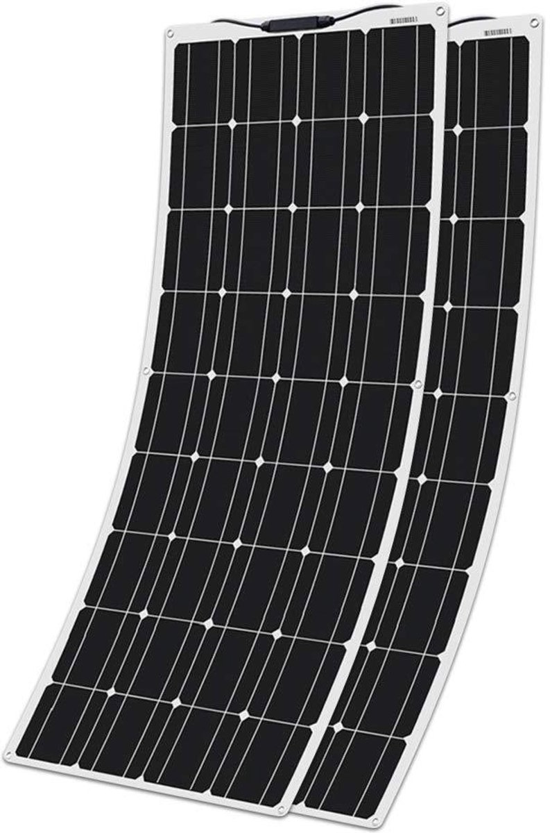 Flexibel Zonnepaneel - Set van 2 - Energie Opwekken - Hoge Efficiëntie - 200 Watt - Zwart