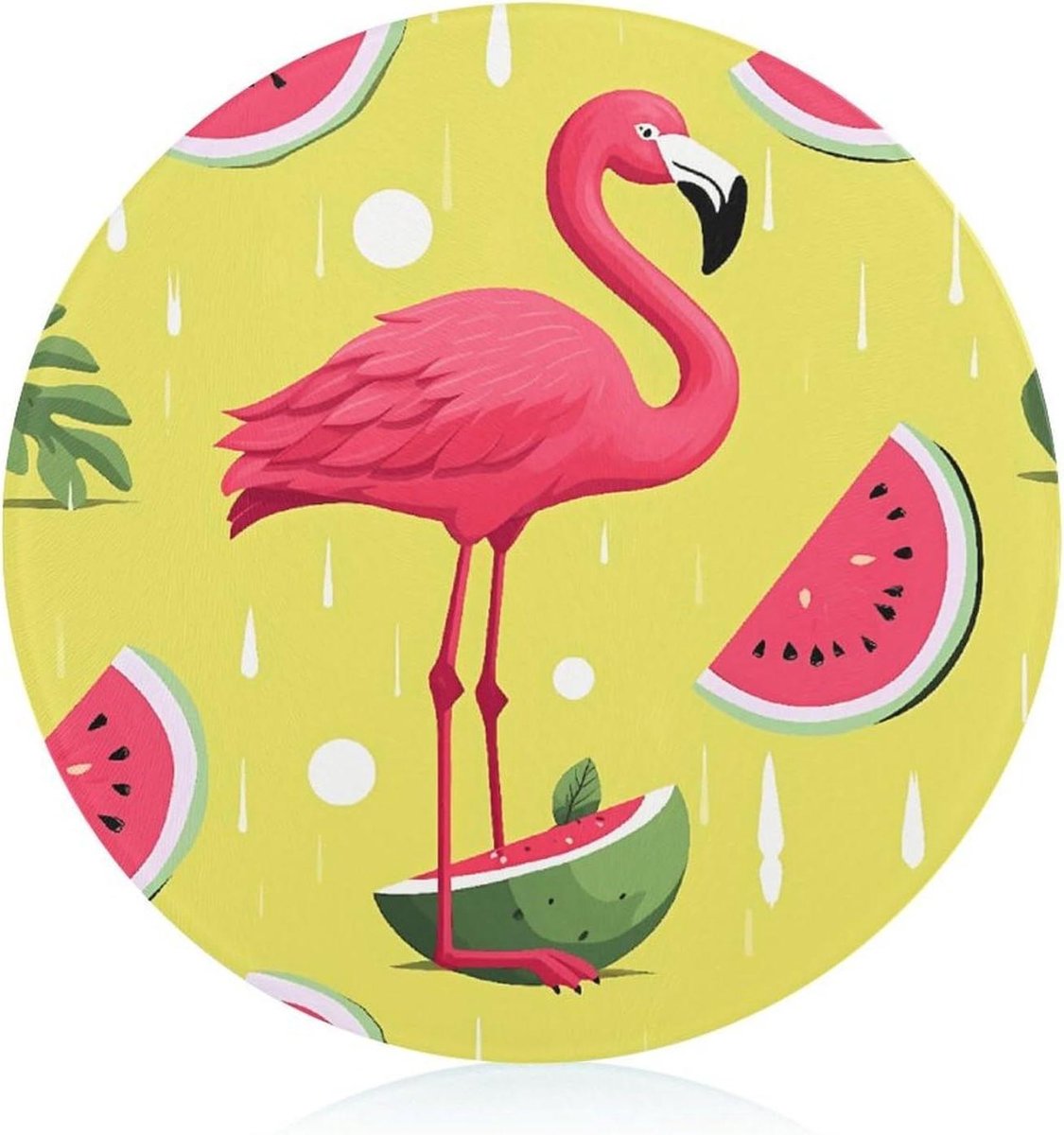 Glas Snijplank - Keukenbord Print - Fruit Snijden - Gehard Glas - 20.1 cm Rond - Multi Color