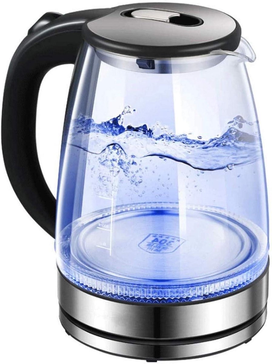 Elektrische Waterkoker - Glazen Waterkoker - Snel Water Koken - LED Verlichting Indicator - 17 Liter - Roestvrij Staal