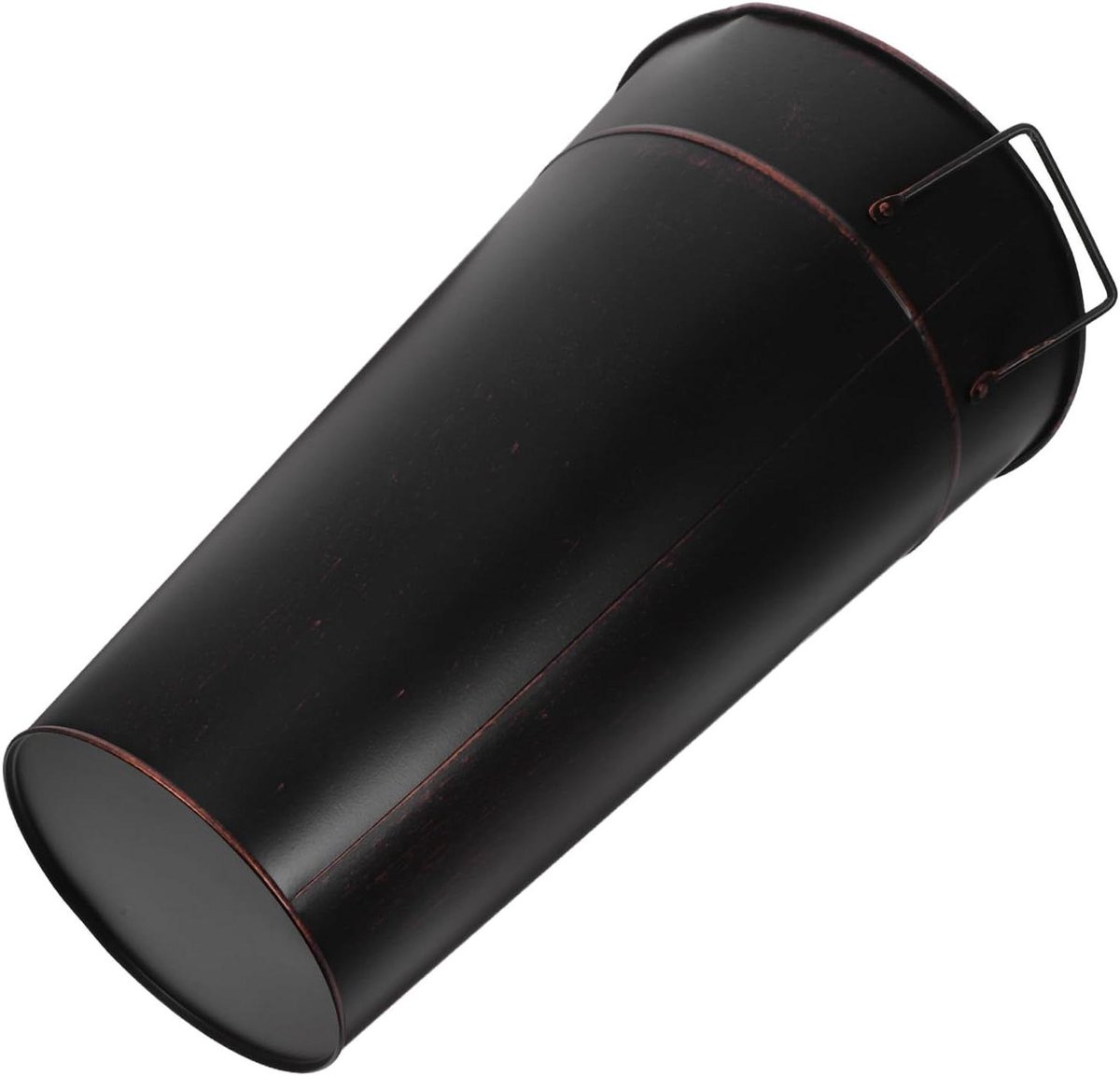 Metalen Houtmand - Houtopslagbak Brandhoutemmer - Haardhout Opslaan - Met Handvat - 35x22.5x20 cm - Donkerbruin