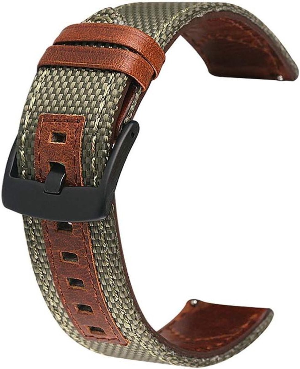 Sport Nylon Horlogeband - Nylon Band Polsband - Smartwatch Vervangen - Quick Release Polsband - 20 22mm - Zwart