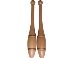 Indian Clubs Set - Clubbell Set Houten - Home Gym Workout - Antislip Handvat - 500g 1000g - Houtkleur