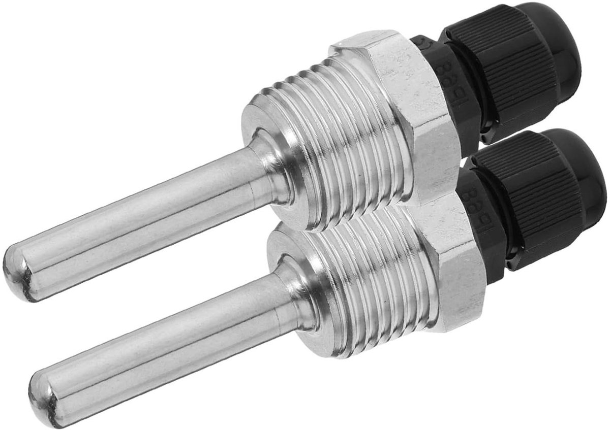 Thermowells - Temperatuursensor Houder - Temperatuur Meten - Lekvrij Gelast - 6 x 2.5 x 0.8 cm - Zilver