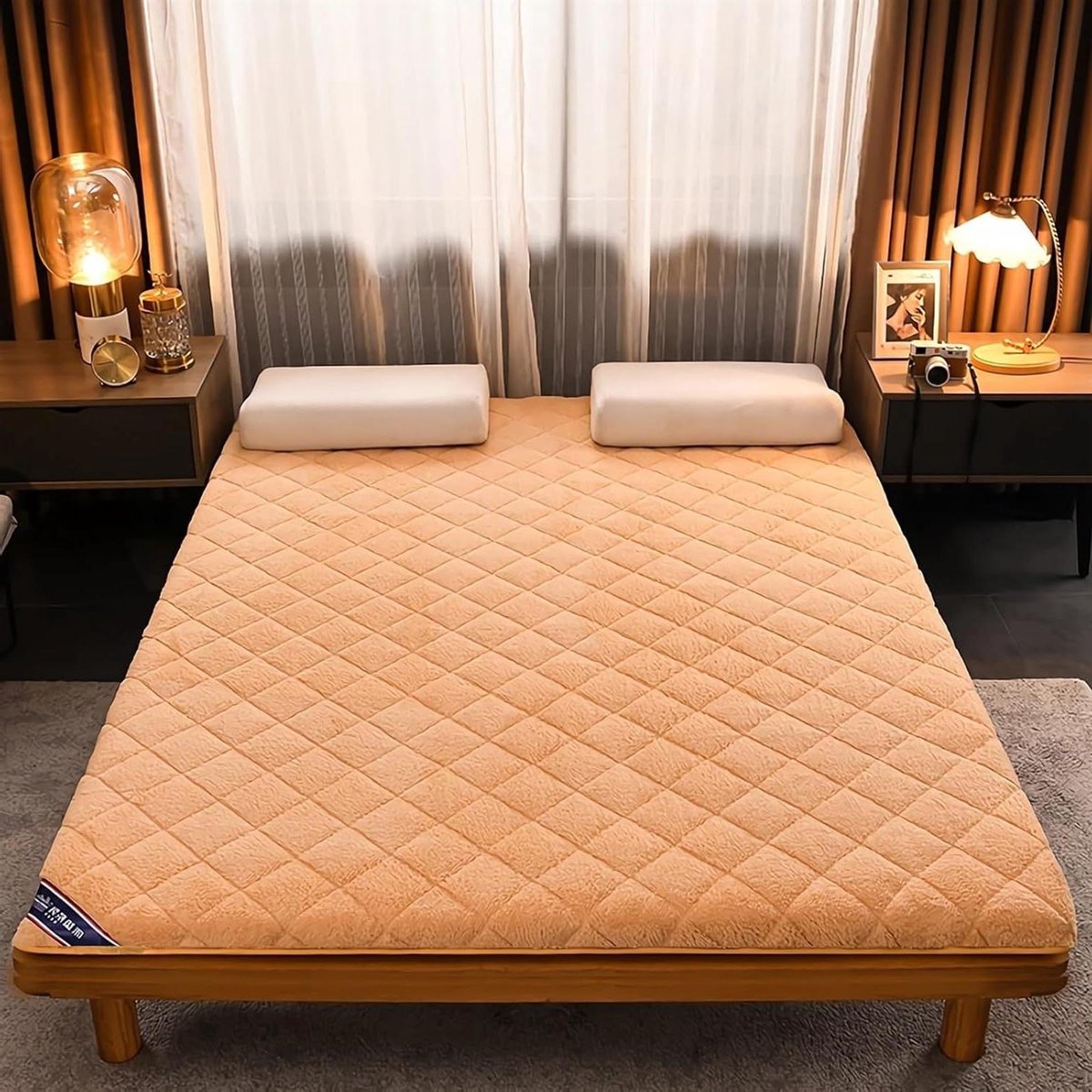 Japanse Slaapmat - Vloermat Futon - Comfortabel Slapen - Opvouwbaar Ontwerp - 80x190cm - Camel