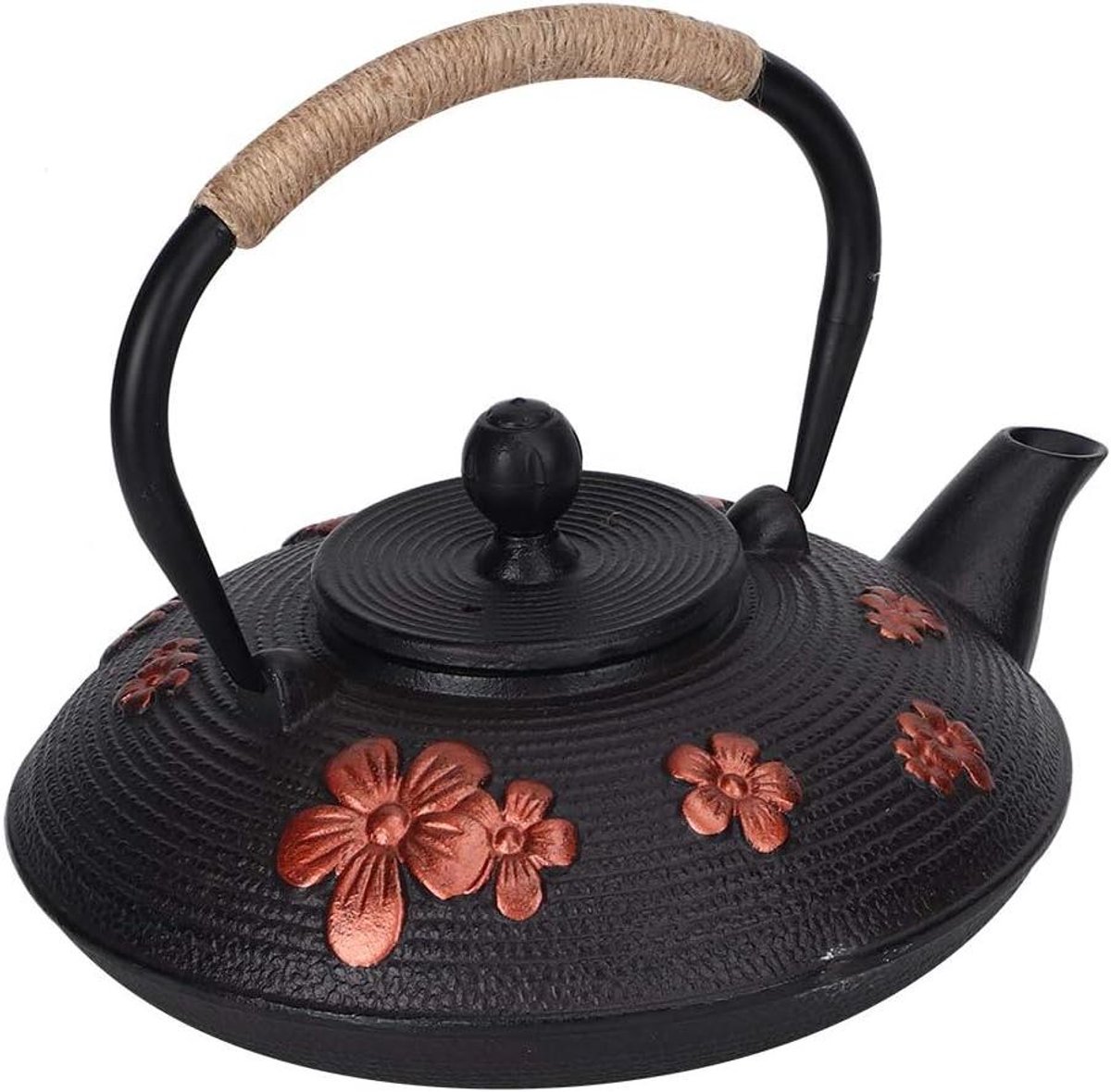 Gietijzeren Theepot - Japanse Ketel Tetsubin - Thee Zetten - Oosters Kersenpatroon - 900ML