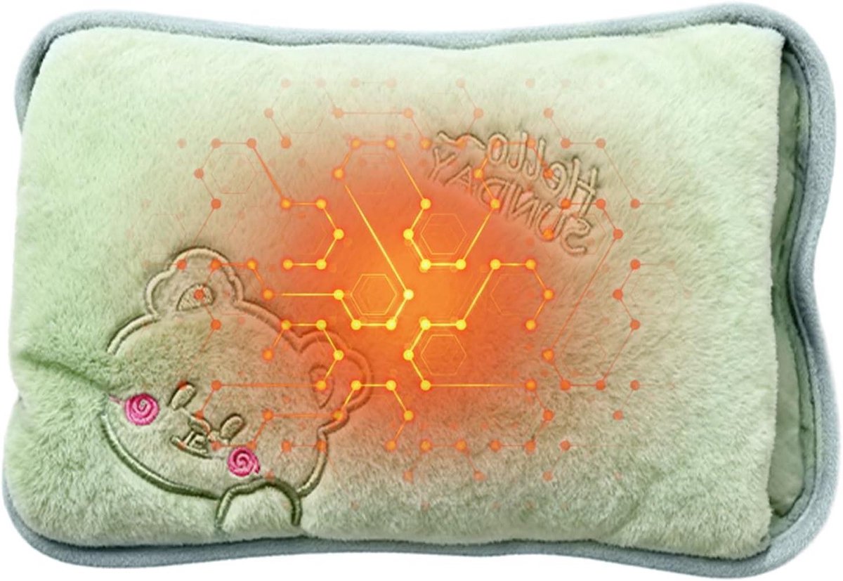 Elektrische Warmwaterkruik - Oplaadbare Kruik Thermofoor - Warmte en Comfort - Snel Opwarmend Ontwerp - 27 x 19 cm - Blauw