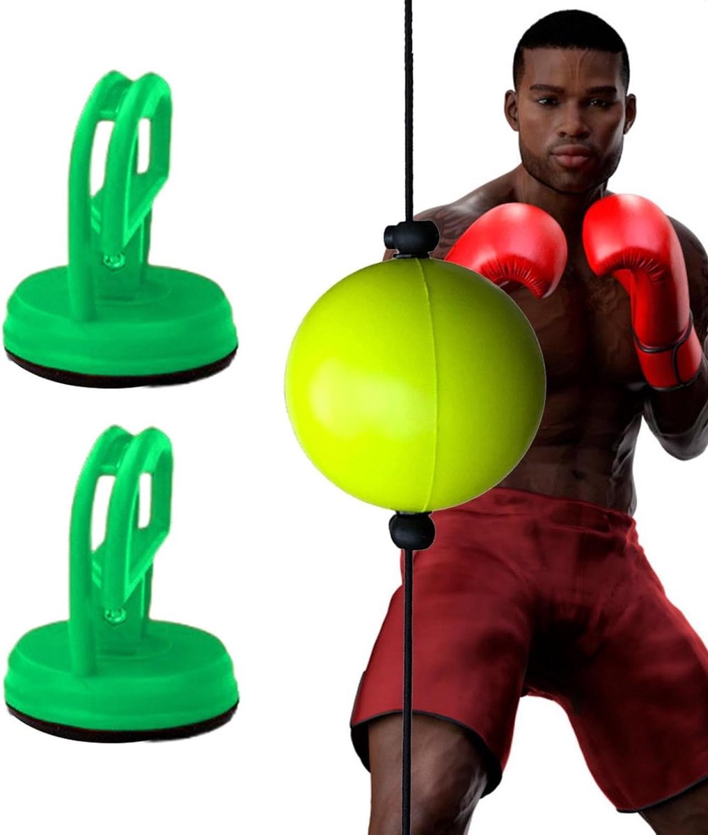 Boksbal voor Reflex Training - Reactiebal Bokszak - Verbeteren Coördinatie - Zuignap Bevestiging - 10 cm Diameter - Meerkleurig