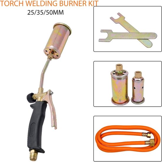 Propaan Brander - Soldeerbrander Gassoldeerapparaat - Dakwerken Verwarmen Lassen - Inclusief Gasslang - 200 cm slang - Zilver — afbeelding 4
