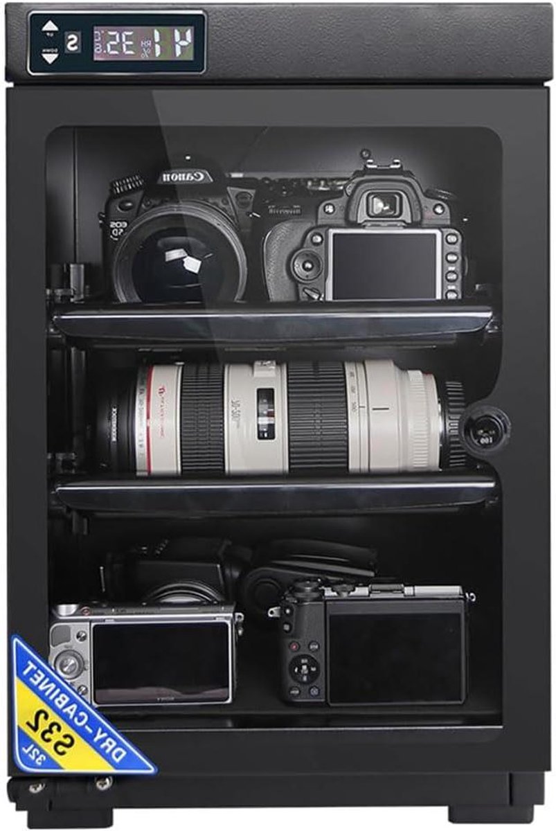 Vochtwerende Box - Droge Kast - Apparatuur Beschermen - Digitale Led Display - 32 Liter - Rood