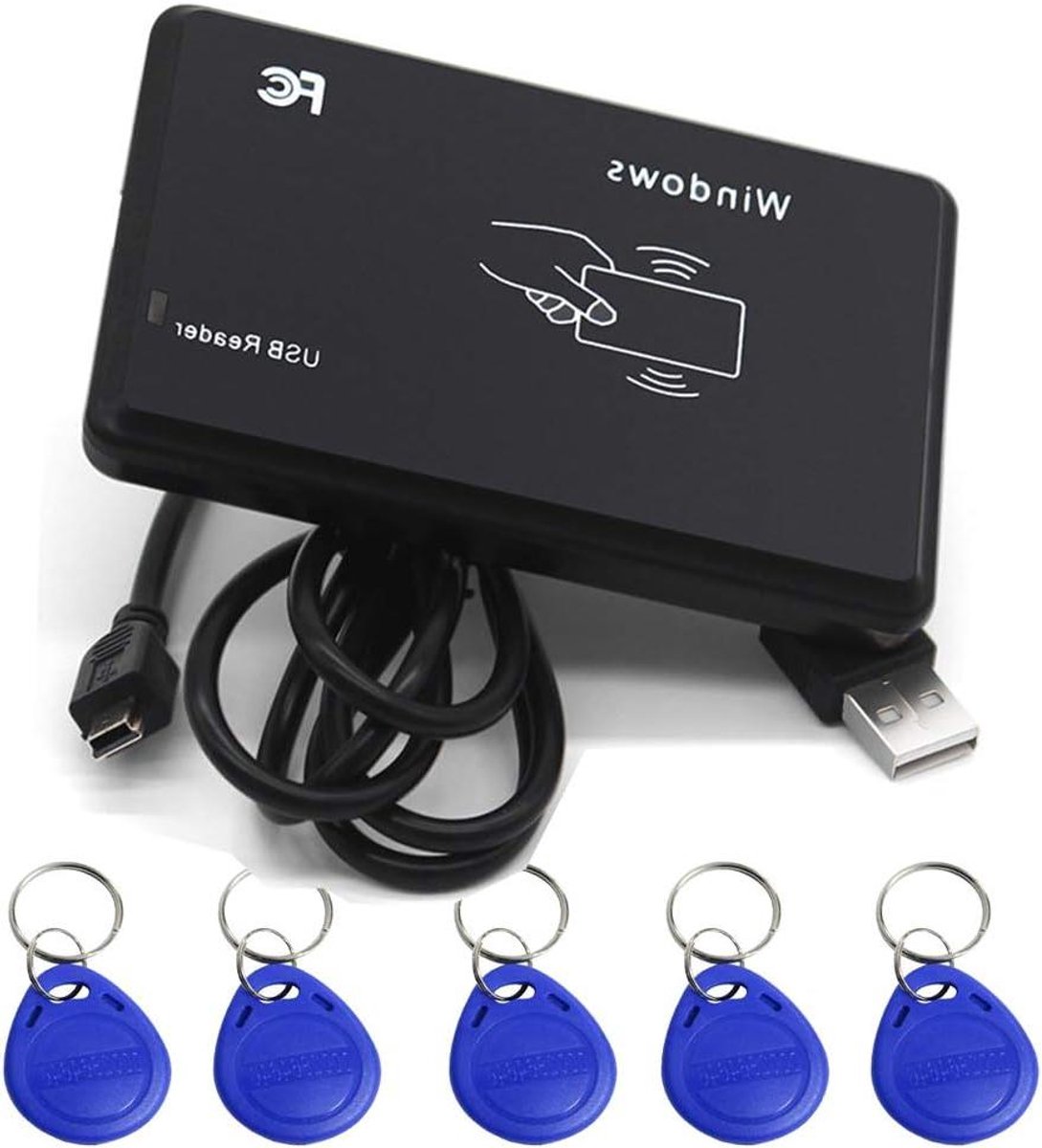 RFID Lezer - ID Kaartlezer - Toegang Registreren - Plug en Play - 8 cm Werkafstand - Zwart