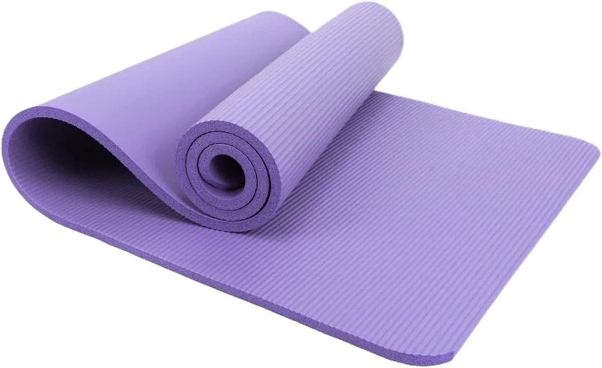Yogamat - Fitnessmat Oefenmat - Sport en Fitness - 10mm Extra Dik - 183x61cm - Paars
