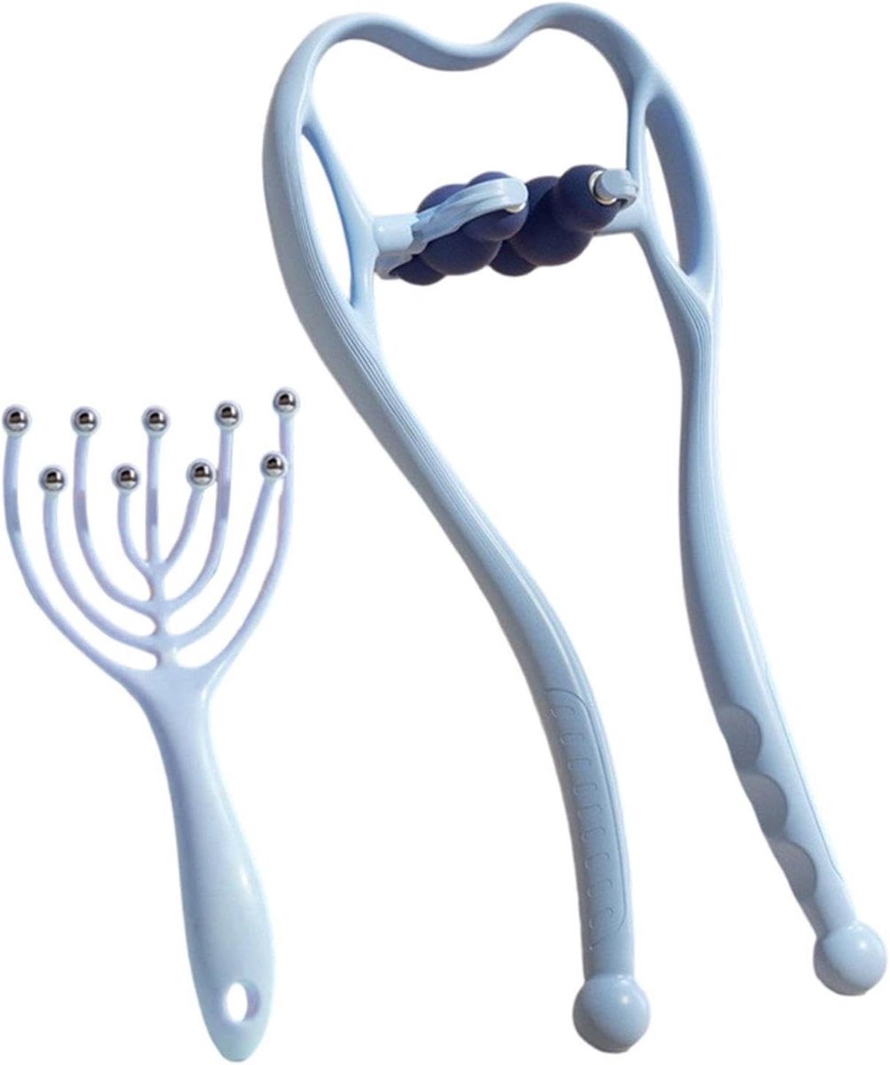 Nekmassageapparaat - Spierroller - Ontspanning Lichaam - Zes Massageballen - 37 x 18 cm - Zwart