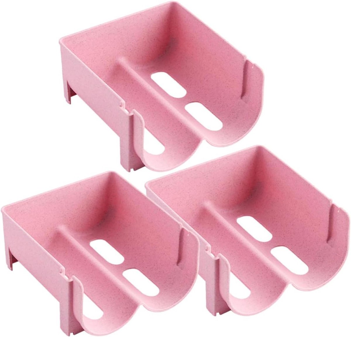 Blikjes Organisator - Drankrek - Koelkast Ordenen - Stapelbaar Ontwerp - 3 Stuks - Roze