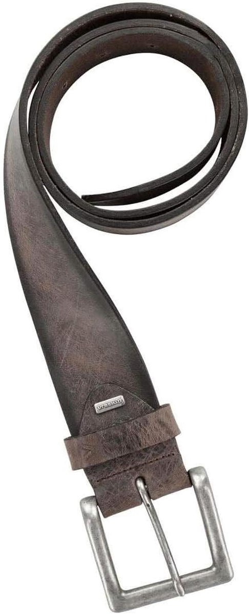 Leren Riem - Vintage Riem - Dagelijks Gebruik - Robuust Leer - 4.5 cm Breed - Donkerbruin