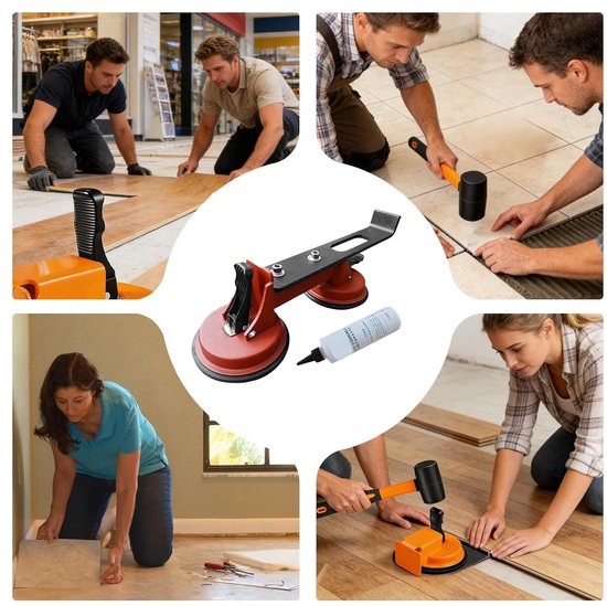 Vloer Reparatie Tool - Kieren Dichter - Naadloos Vloeren Maken - Dubbele Zuignap - 39 cm - Veelkleurig — afbeelding 5