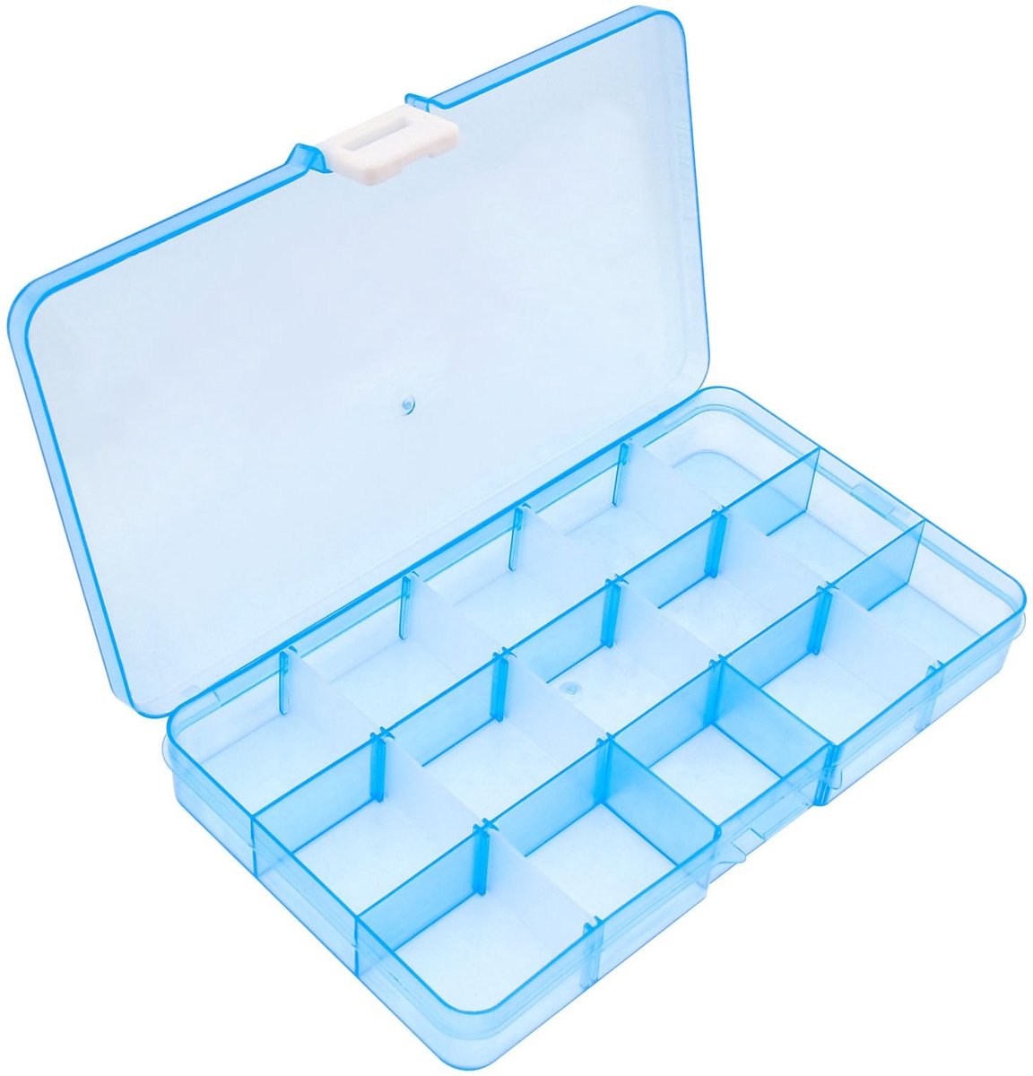 Dailygoody - Plastic Organizer - Sieraden Opbergdoos - Verstelbare Verdelers - Blauw - Opslag voor Kantoorbenodigdheden en Ambachten - Geschikt voor S...