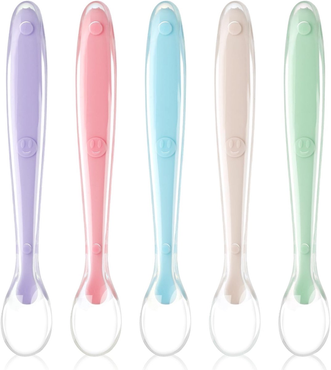 Dailygoody - Solidchoice - Dailygoody - Siliconen Eetlepels - Voederlepels voor baby's - BPA-vrij en zacht - Meerkleurig - Starter lepels voor baby's - Geschikt voor baby's - 5