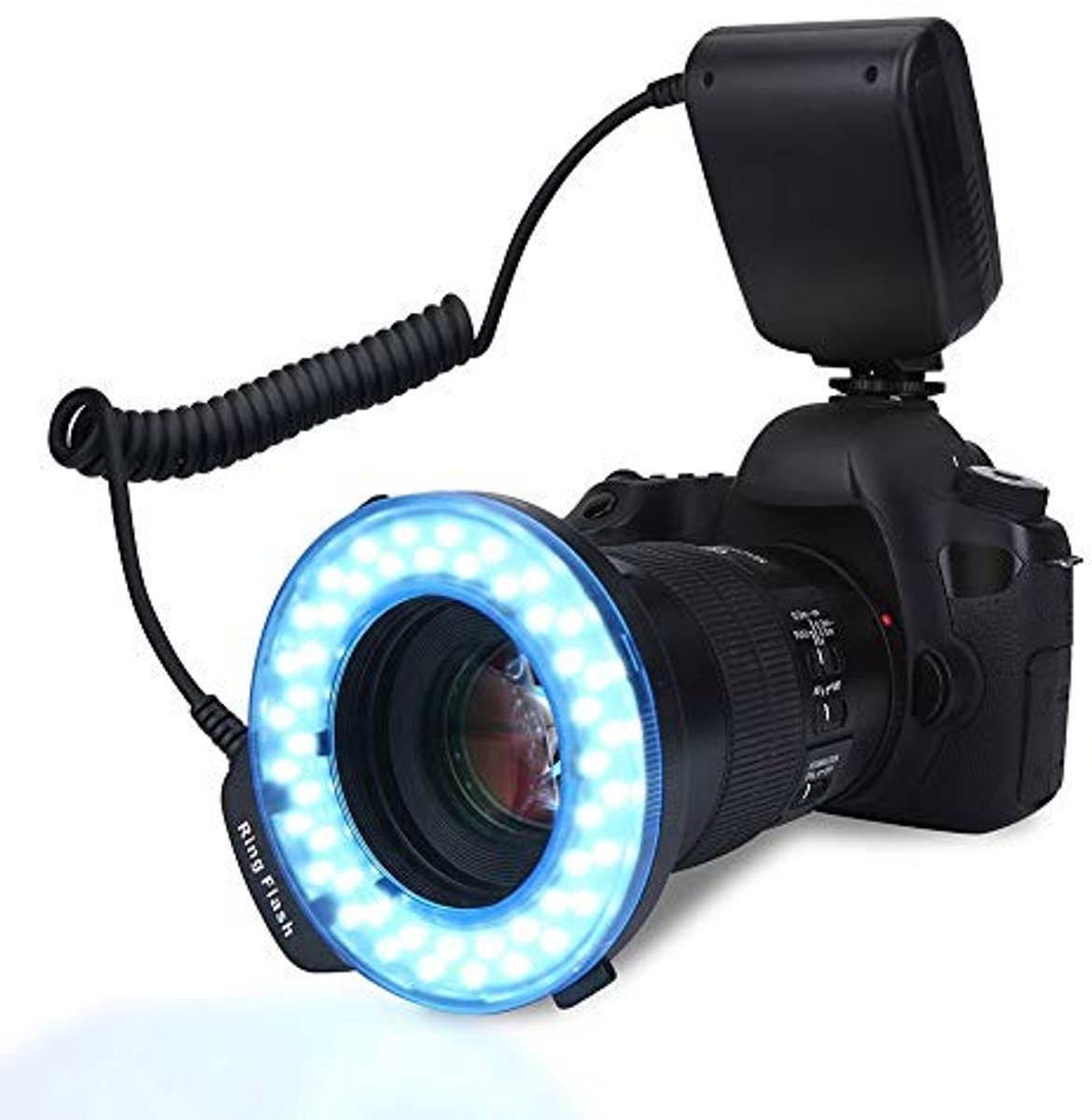 Dailygoody - Lcd-ring DSLR-licht - Draagbare led-ringflitser - 7 helderheidsmodi - Fotografie - Flitslichtfilters - Geschikt voor fotoliefhebbers