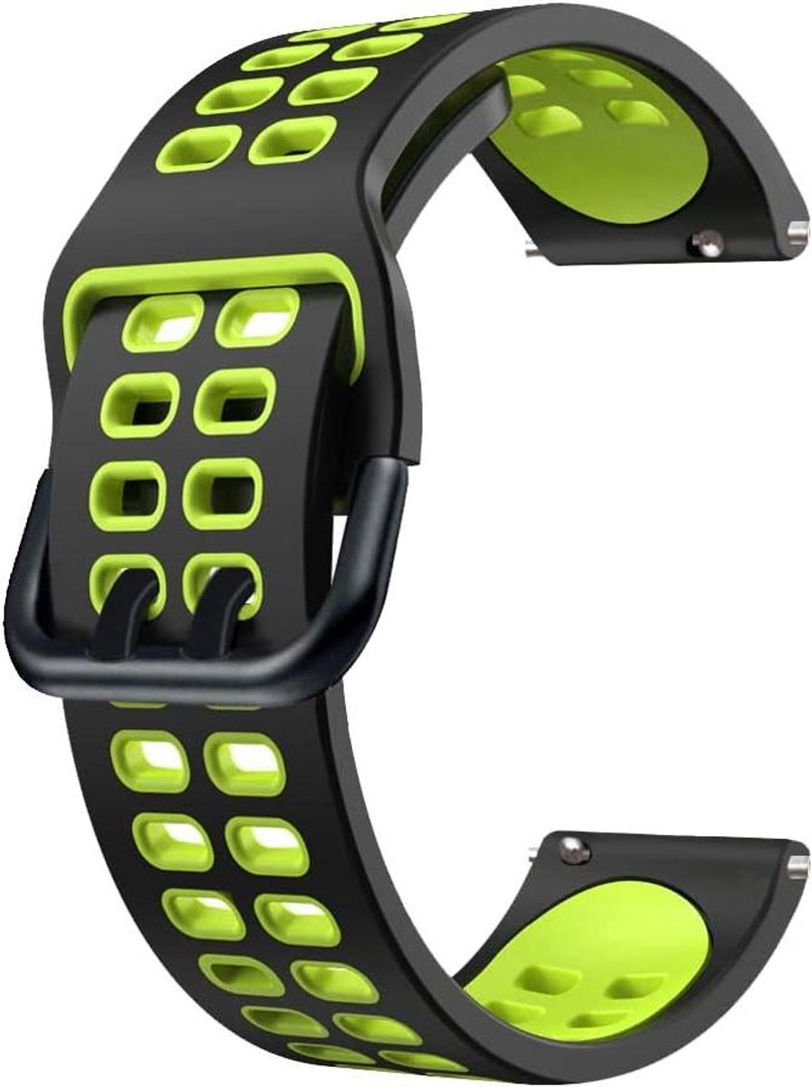 Smartwatch Band - Horlogeband Siliconen - Dagelijks Gebruik - Snel Verwisselbaar - 20/22mm - Zwart