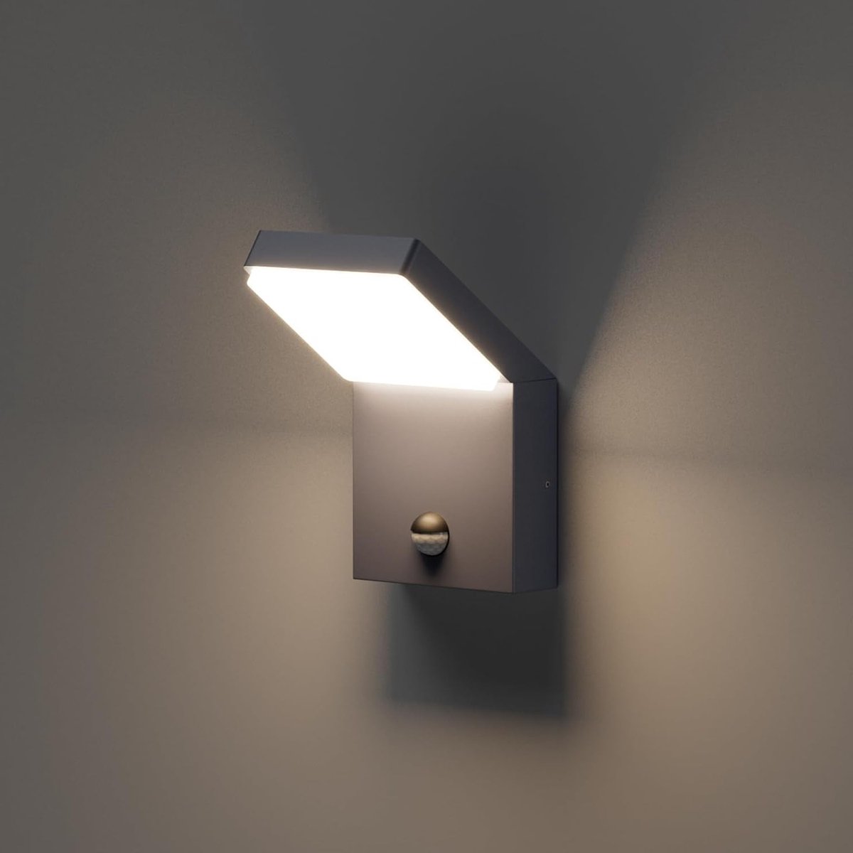 Buitenwandlamp met Bewegingsmelder en IP65 Waterdicht - 24W, 1500 Lumen, Modern Design voor Tuin, Terras en Balkon