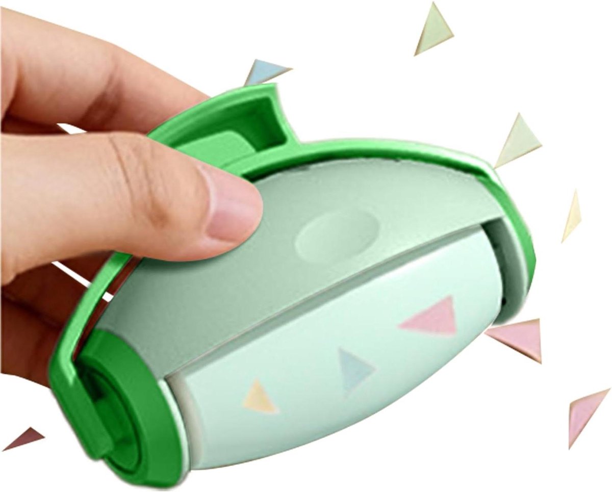 Pluisroller Herbruikbaar - Kledingroller Pluisverwijderaar - Dierenhaar Verwijderen - Wasbaar en Sterk Kleefkracht - 10 cm x 7.5 cm - Groen