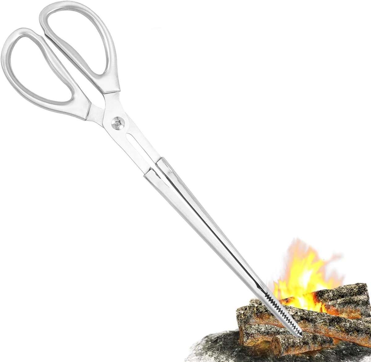 Haardtang Houtgrijper - Brandhouttang Vuurtang - Open Haard Gebruik - Ergonomisch Ontwerp - 38.5 cm - Zwart