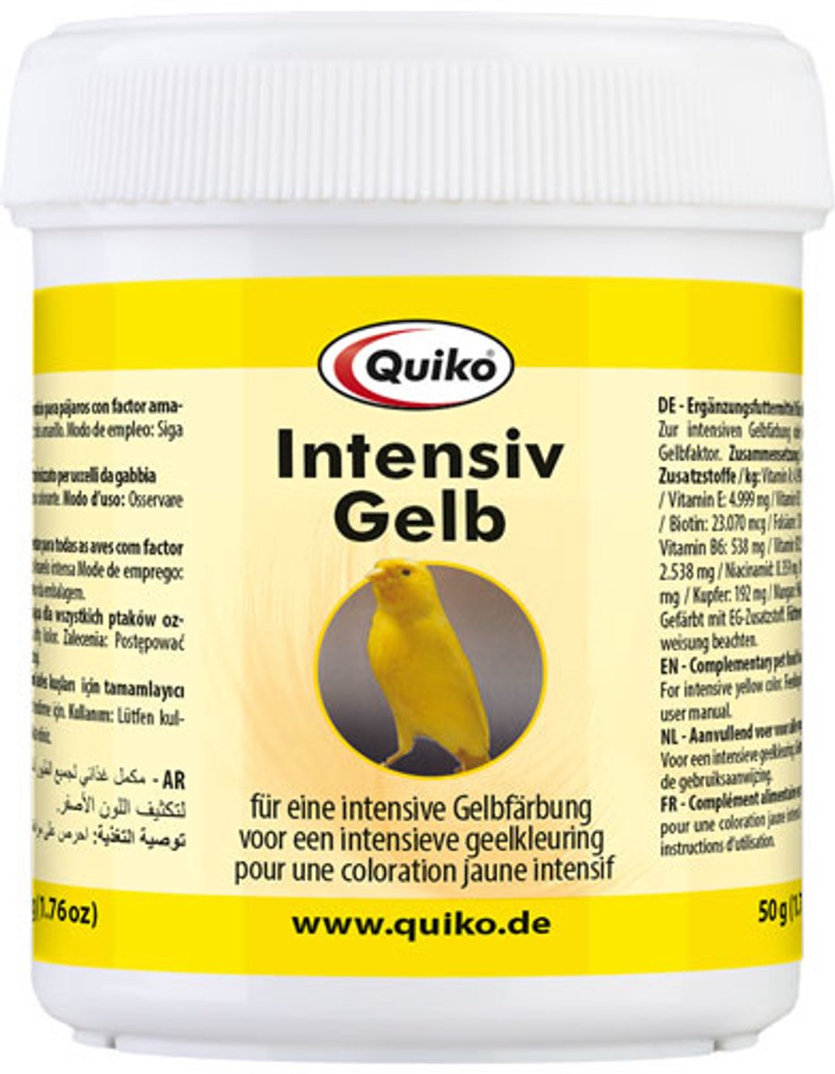 Quiko intensief geel - Quiko intensief geel 100 gram - Supplementen - Vogelvoer - Kleurbevordering