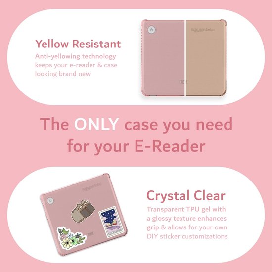 Kobo Libra Color Hoesje - E-reader Cover - Bescherming E-reader - Versterkte Hoeken - 7 inch - Roze van Kobo — afbeelding 4
