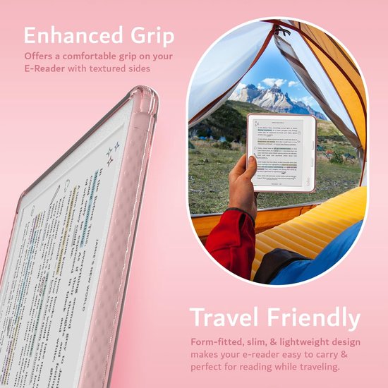Kobo Libra Color Hoesje - E-reader Cover - Bescherming E-reader - Versterkte Hoeken - 7 inch - Roze van Kobo — afbeelding 3