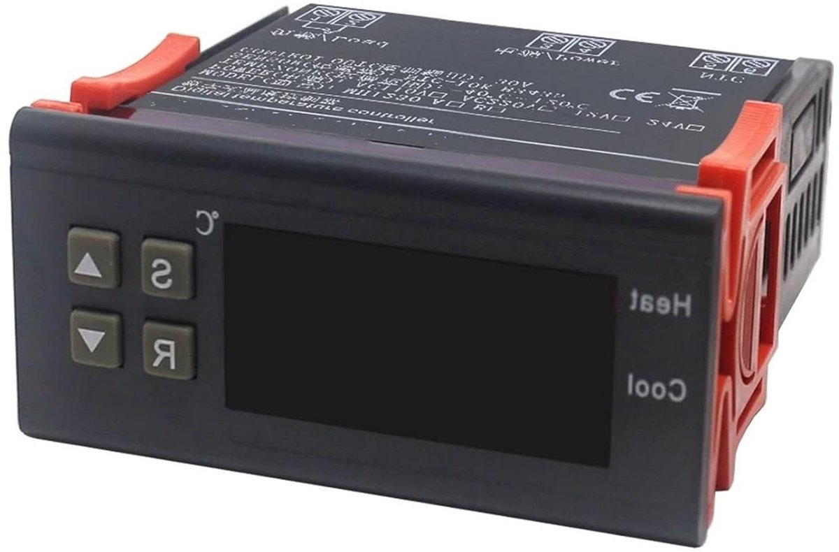 Digitale Thermostaat - Temperatuurregelaar - Broedmachine Controle - NTC Sensor - 10A 220V - Zwart