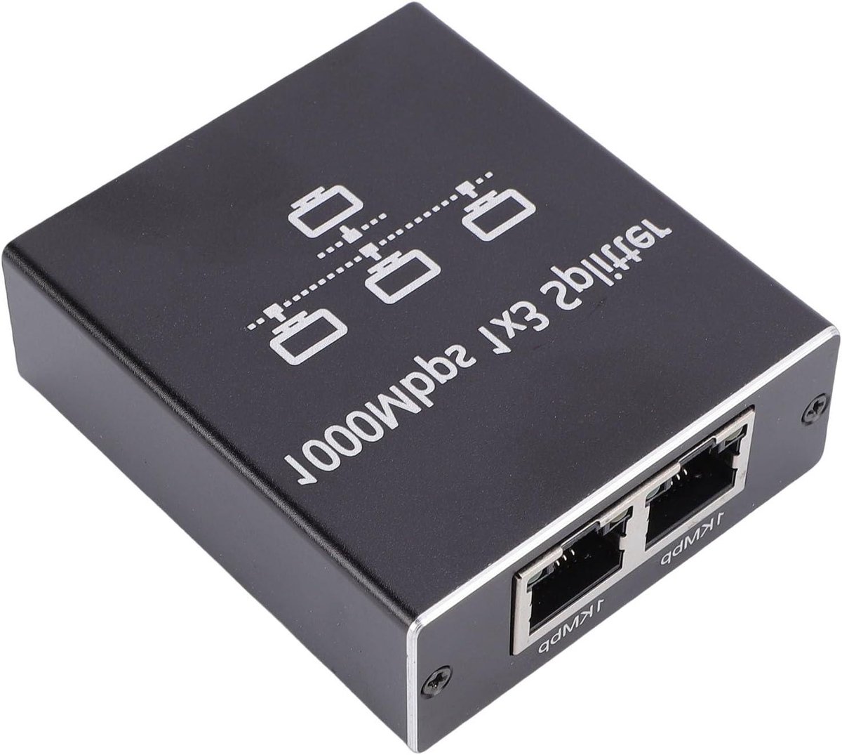 Gigabit Ethernet Splitter - Netwerk Adapter - Internet Verdelen - Aluminium Behuizing - 3 Poorten - Zilver