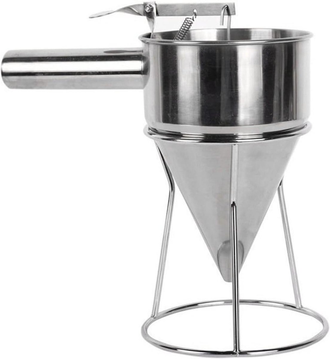 Beslag Dispenser - Pannenkoek Maker - Bakken Maken - Met Houder - 25.5 x 27 cm - Zilverkleurig