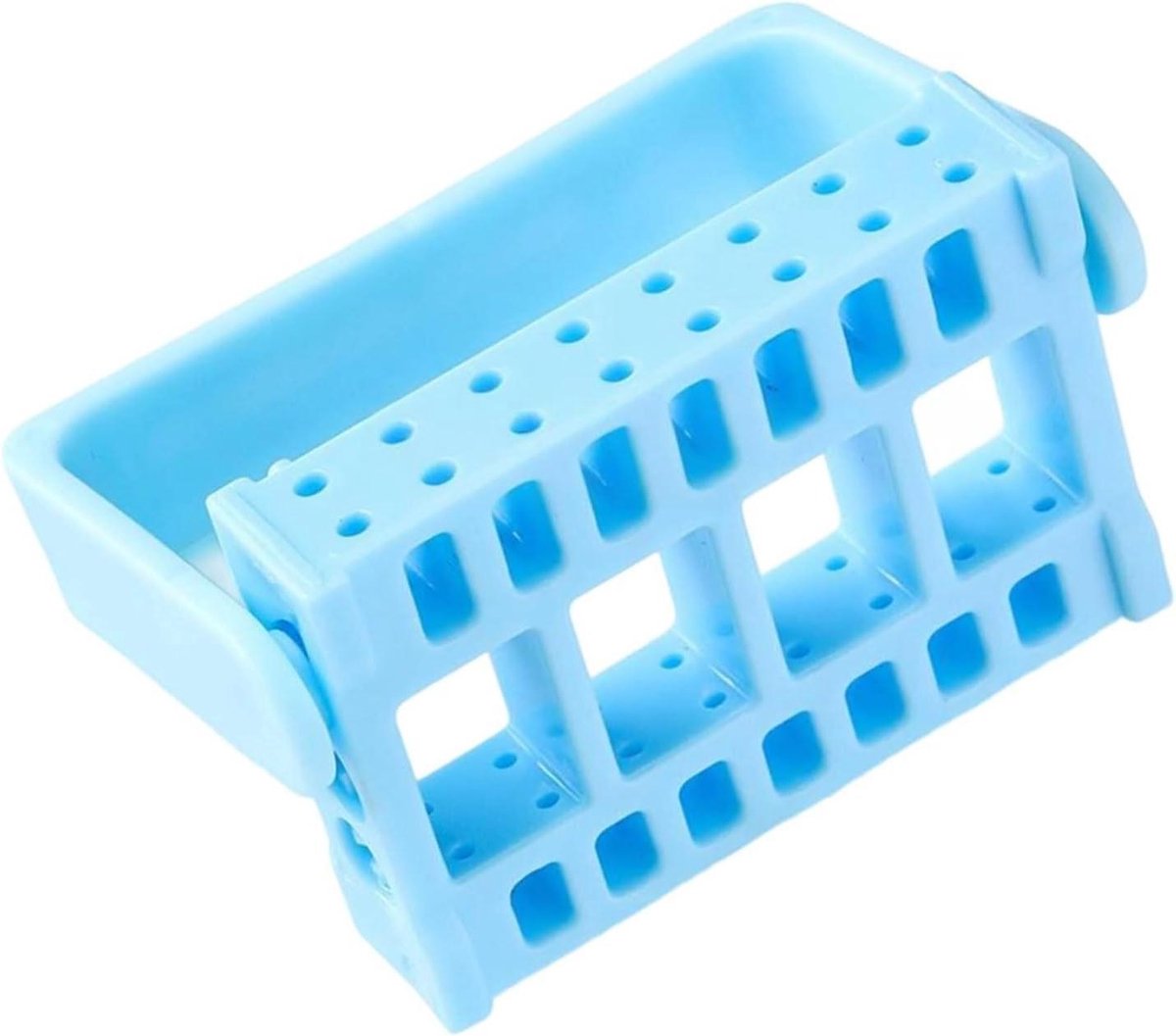 Nagelboor Houder - Manicure Organizer - Nagelstudio Opslag - Antislip Basis Stabiliteit - 7x5.2x1.5cm - Wit Zwart Blauw Groen