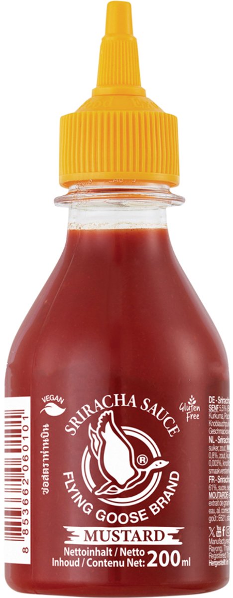 Flying Goose Srirachasaus mosterd 12 x 200 ml