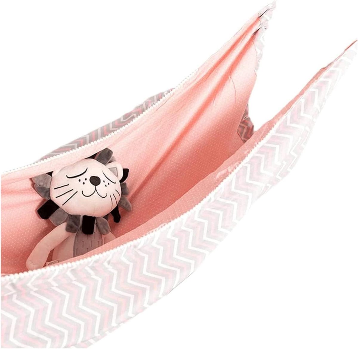 Kinderhangmat Schommel - Hangstoel Mand - Ontspannen Buiten - Handgeweven Katoen - 100 x 130 cm - Roze
