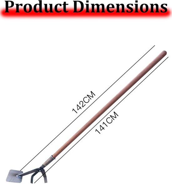 Wortelverwijderaar - Paaltrekker - Tuinonderhoud - Verstelbare kaak - 92 cm - Houtkleur — afbeelding 2