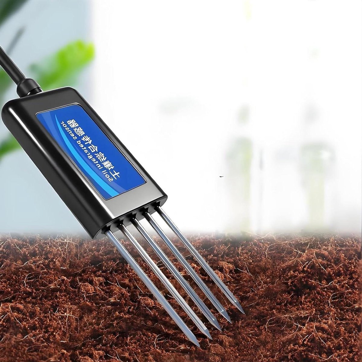 Planten Bodemtester - Bodem Analysator - Planten Gezond Houden - Meet NPK pH Vocht - 141.6x48.3mm - Zwart