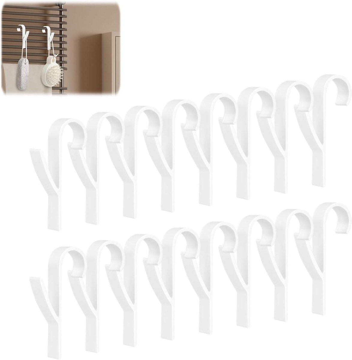 Radiator Haken - Badkamer Haken - Handdoeken Drogen - Boren Niet Nodig - 16 Stuks - Wit
