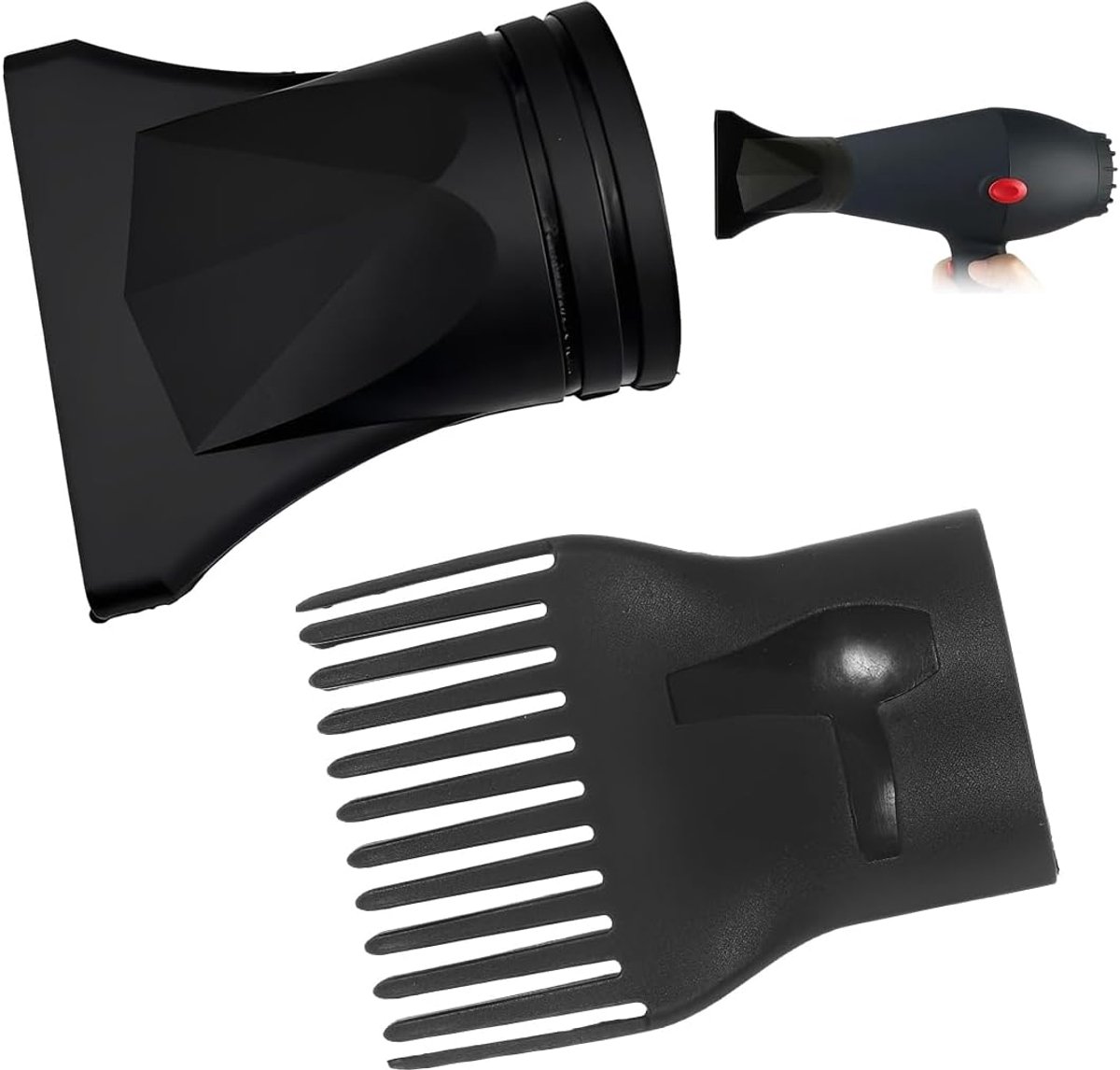 Haardroger Opzetstukken - Diffuser en Mondstuk - Haar Styling - Universele Compatibiliteit - 113 x 88 cm