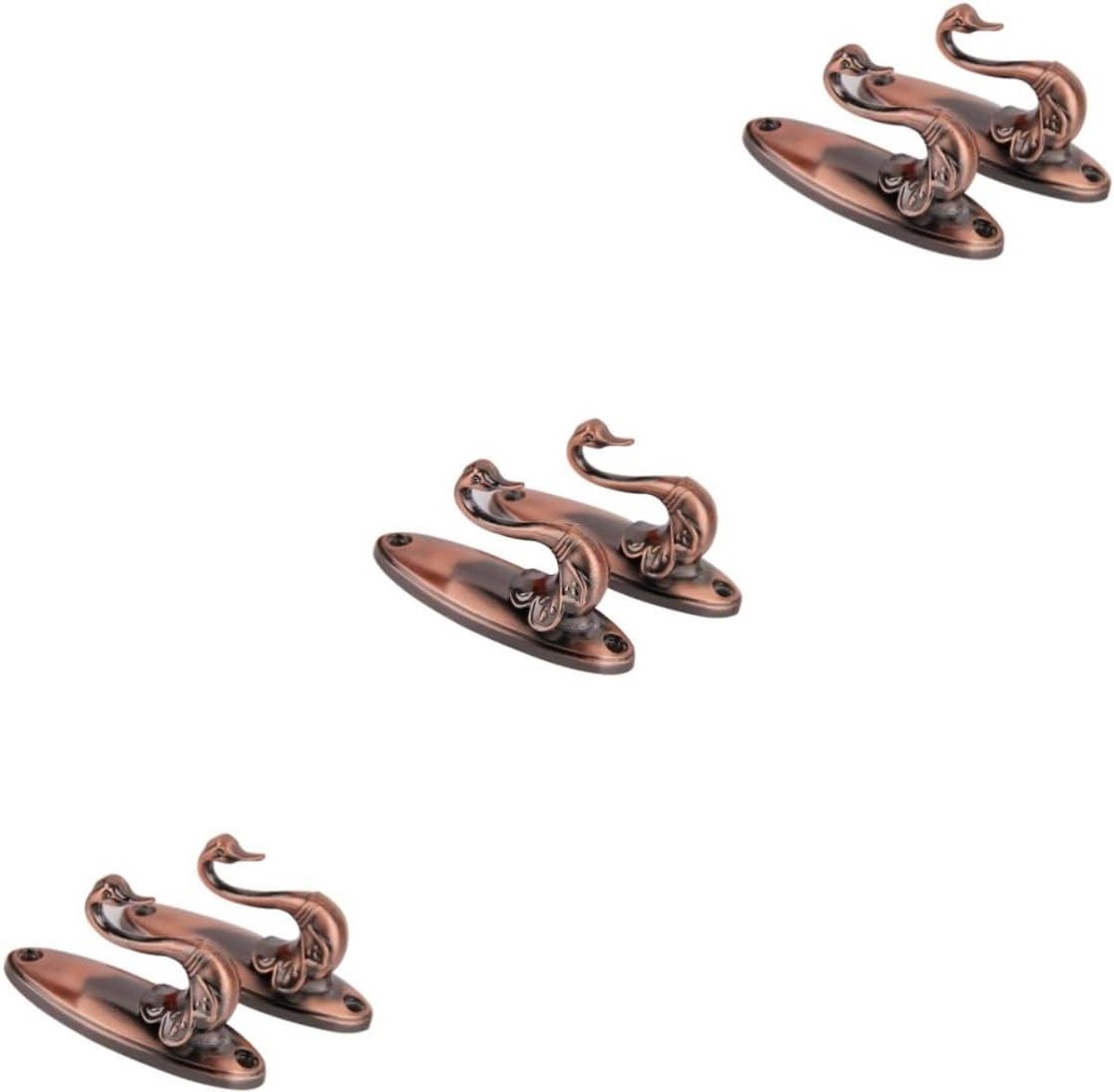 Gordijn Haken - Gordijn Accessoires - Raamdecoratie - Vintage Stijl - 3 Stuks - Antiek Messing