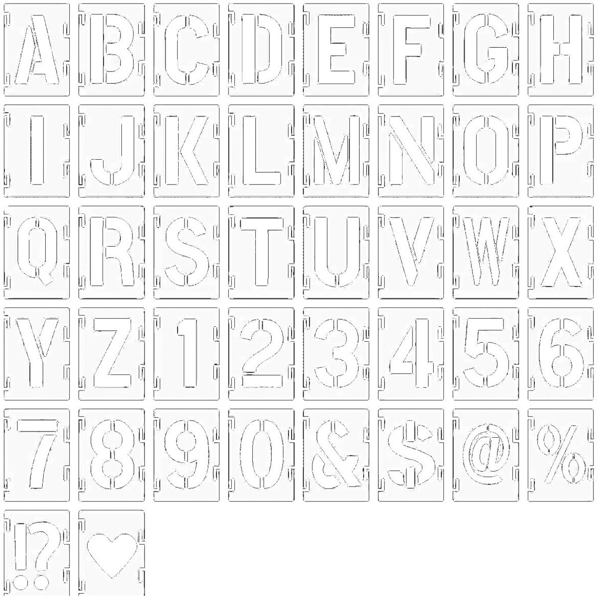 SPHProducts - Herbruikbare Alphabet Sjablonen - 42 Pcs Creatieve Projecten - Perfect voor Muurverf - DIY Decoratie - Ideaal voor Kunstenaars - Multifun...