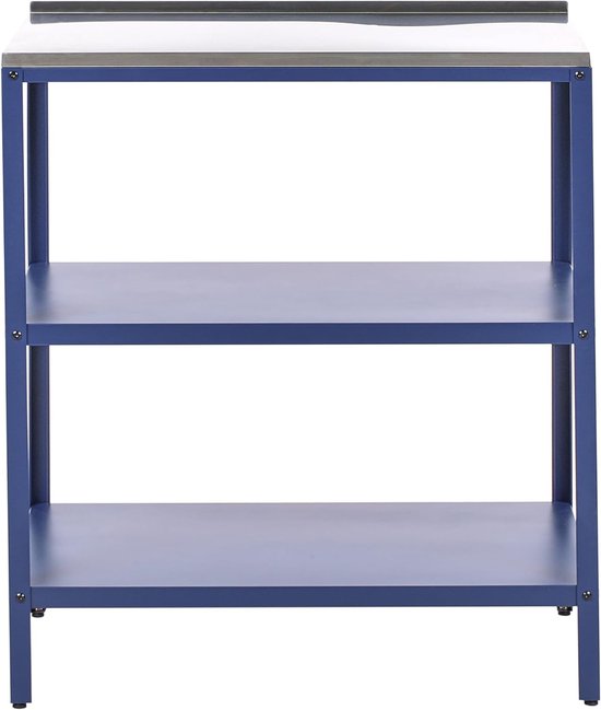 Tuinkeuken Eiland - Buitenkeuken Tafel - Buiten Koken - Roestvrij Stalen Blad - 80x50x90 cm - Blauw — afbeelding 4
