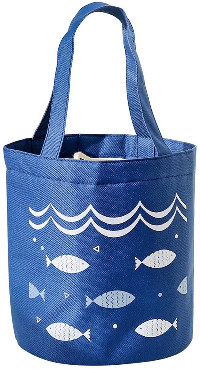aladdien - Insulated Lunch Bag - Koeltas voor School en Werk - Ronde Vorm - Blauw - Ideaal voor Picknick en Werk - Ruimte voor Voedsel - Geschikt vo...