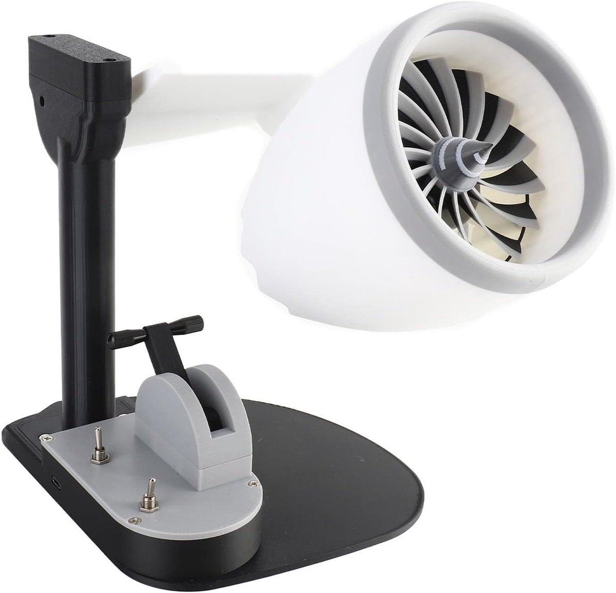 Tafel Luchtcirculator - Draagbare Ventilator - Kantoor Comfort - Geïntegreerd Mistapparaat - 23 x 23 x 25 cm - Blauw licht