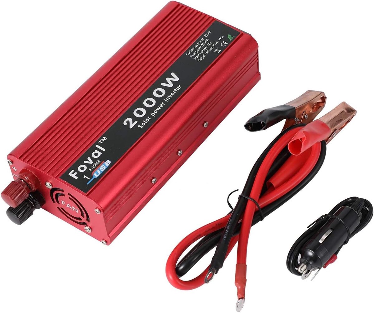 aladdien - Inverter 2000W DC 12V naar 110V - Geschikt voor Auto en Kamperen - Noodgebruik - Ideaal voor Reizen - Compact en Efficiënt - Hoogwaardige...