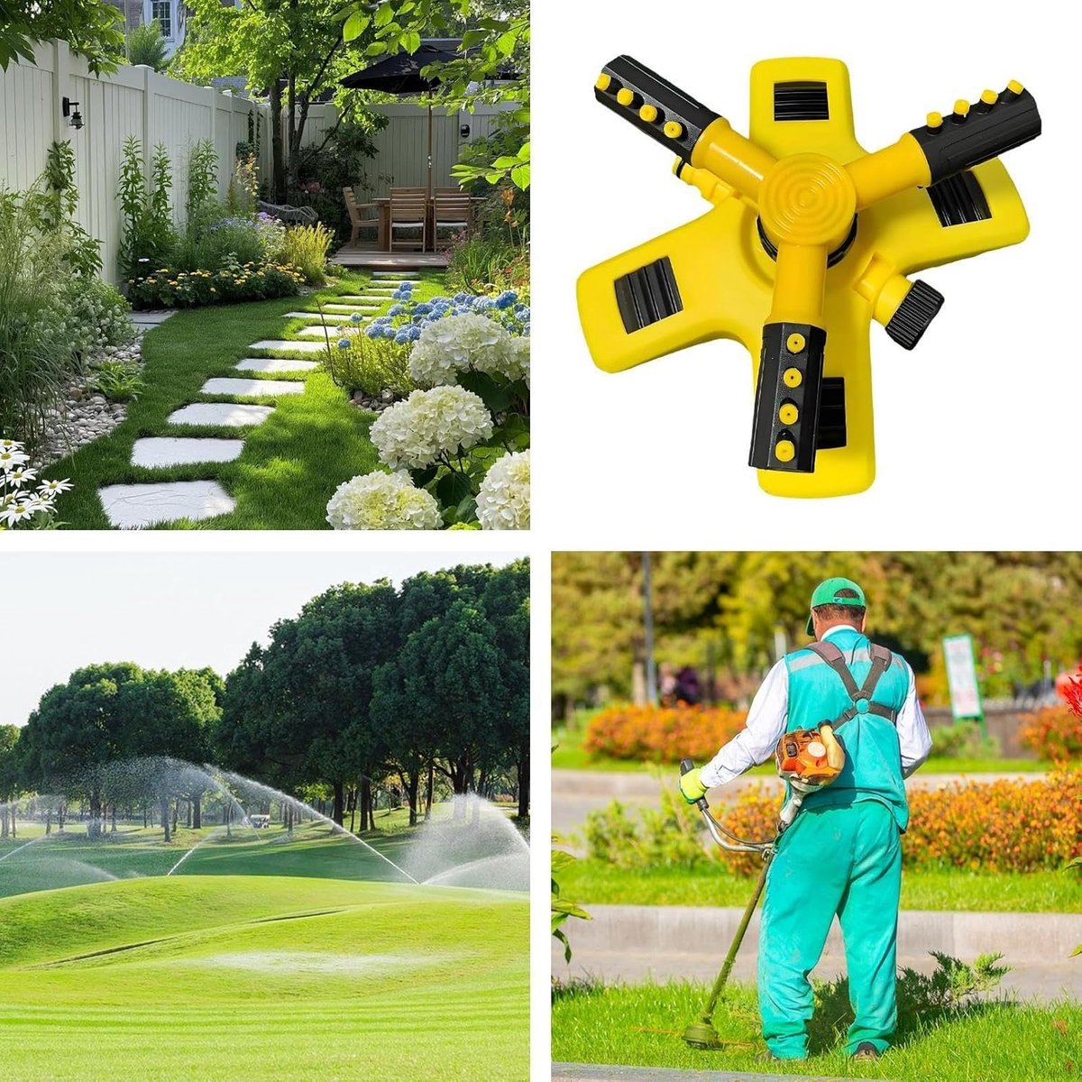 Gazonsproeier - Water sprinkler - Tuin besproeien - 360 graden draaibaar - 22 x 19 x 10 cm - Grijs