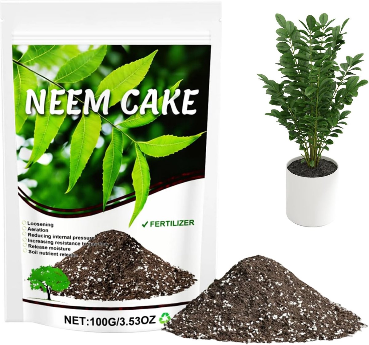 Potgrond Mengsel - Organische Aarde - Planten Verzorgen - Beluchte Bodemstructuur - 100g - Bruin