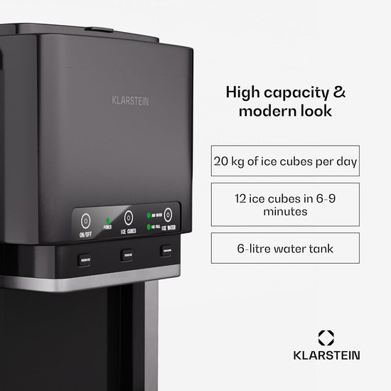 Ijsblokjesmachine - Ijsmaker - Feesten organiseren - 3-in-1 functie - 20 kg per dag - Zwart — afbeelding 3