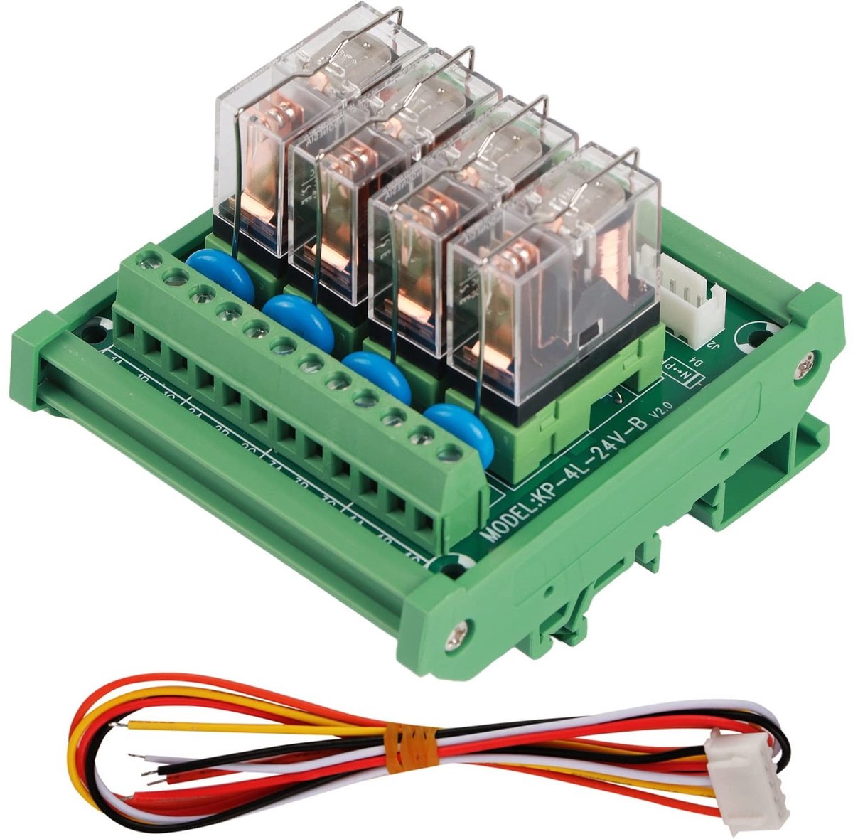 ONF3 - Relaismodule met 4 kanalen - LED-indicator - Montage op DIN-rail - 16 A voedingsinterface - Ideaal voor PLC-toepassingen - Betrouwbaar en...