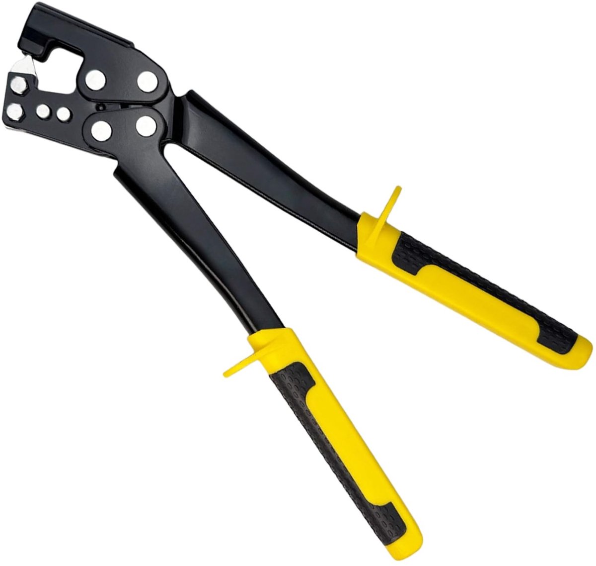 aladdien - Crimping Pliers - Handgereedschap - Ergonomische handgreep - Geel en zwart - Voor staal en gipsplaten - Voor binnen en werkplaatsen